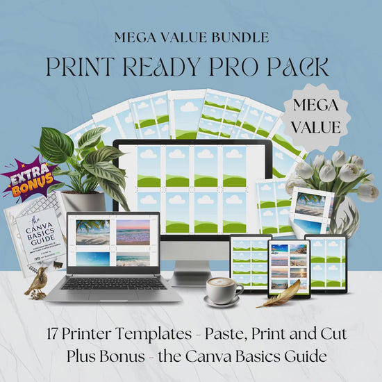 Printing Templates Print Ready Pro Pack Mega Value Bundle  Multi Page Template Print and Cut Frame Blank Layout Affirmation Manifestation