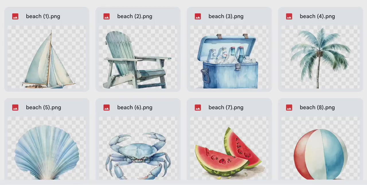 Beach Digital Stickers, Coastal Digital Stickers, Sun, Sea and Surf Stickers, Summer Stickers, Holiday Stickers, Lighthouse, Beach Stickers