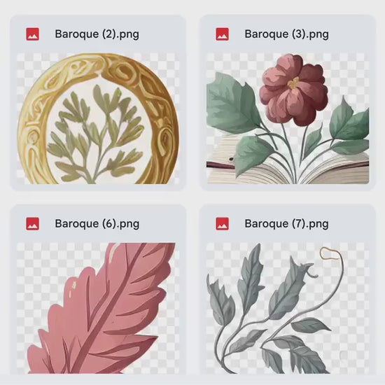 Baroque Library Digital Stickers, Baroque Themed Digital Stickers, Baroque Stickers, Baroque Gold Vase Stickers, Baroque themed books, Png