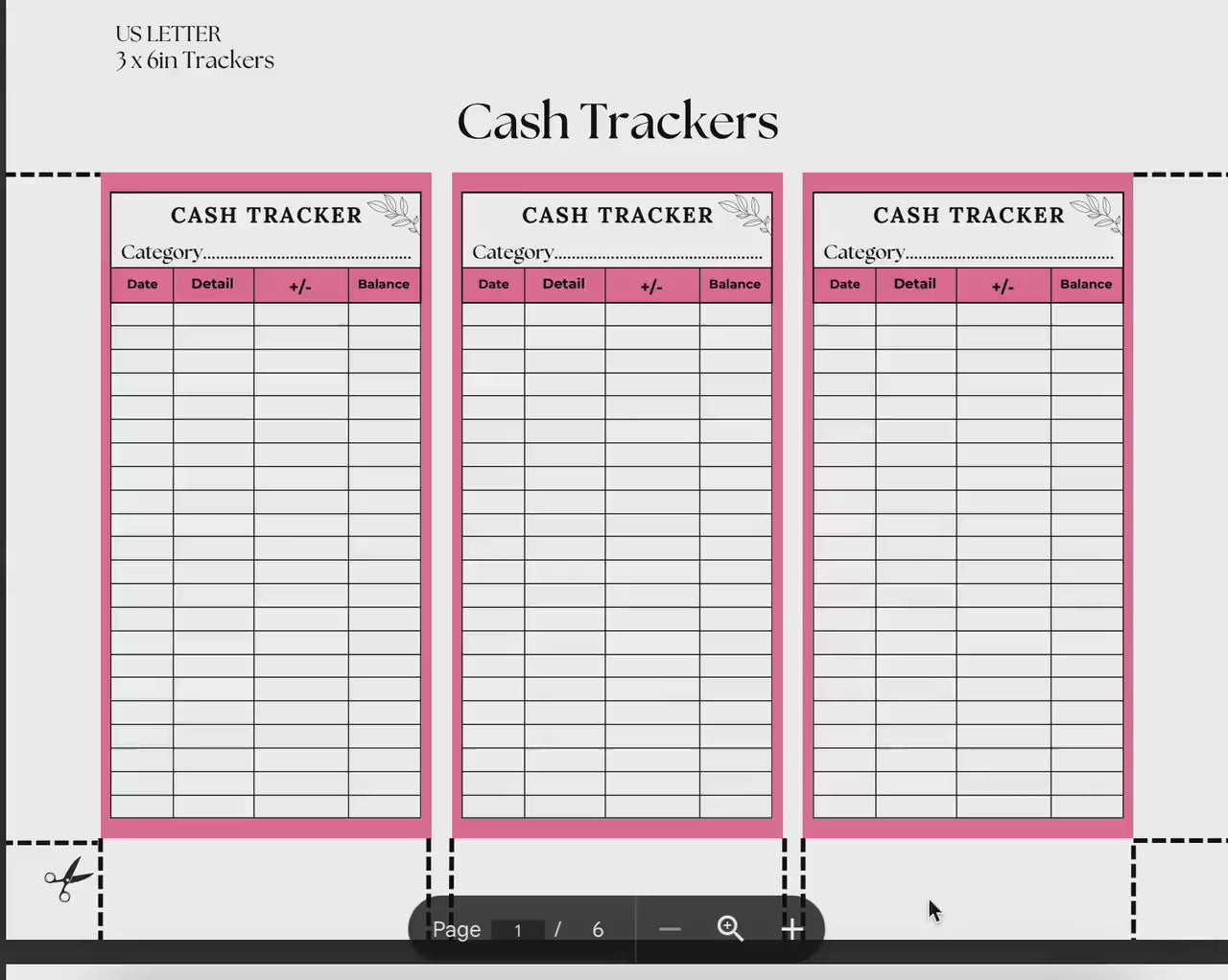 Cash Tracker, Budgeting, Money, Saving, Printable PDF, Colored Trackers, Tracking, Expense, Organizer, Finance, tools, management, DIY, Log