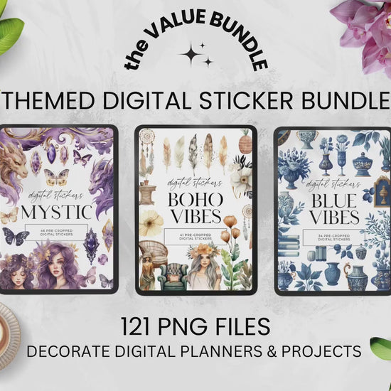 Digital Sticker Bundle, Goodnotes Stickers,  Lifestyle Stickers, iPad Stickers, Planner Stickers, Project stickers, Journal stickers, Decor