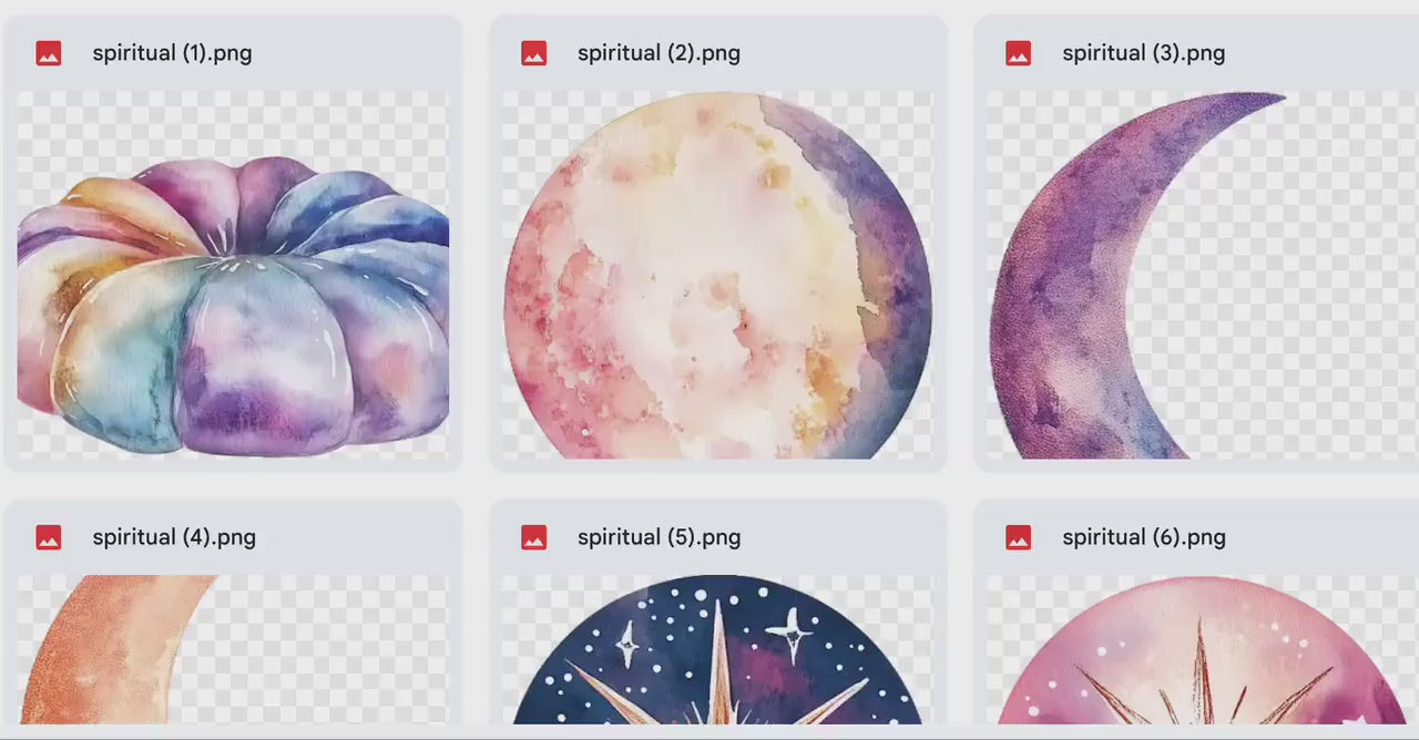 Spiritual Essence Digital Stickers, Crystals, Angel Wings, Dream Catcher, Buddha, Bell, Moon, Sun, Doves Wolf, Celestial, Cosmic, Mind, Body