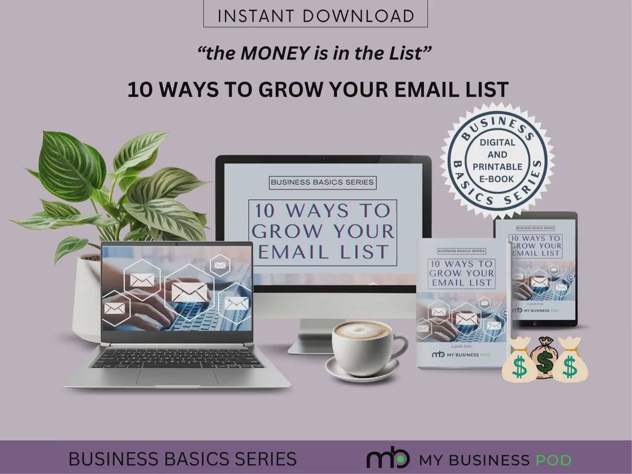 The Money is in the List, Grow my email list, Grow my Business, More sales, Business Growth, Lead Magnet, Digital marketing, More customers