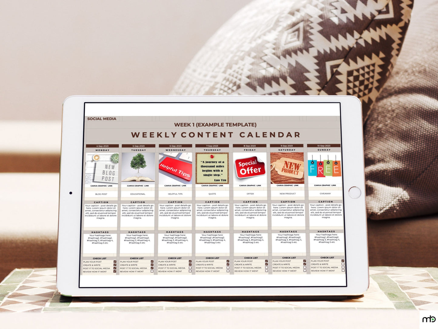 Social Media Calendar, Social Media Planner, Social Media Content Calendar, Social Media Content Planner, Content Planner, Weekly Planner SM