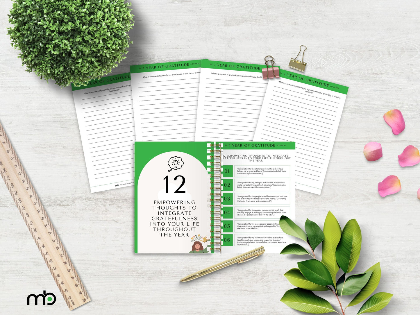 Gratitude Journal, Daily Gratitude Journal, Gratitude Journal Digital, Gratitude Journal Printable, Self Improvement, Mindset, Appreciation