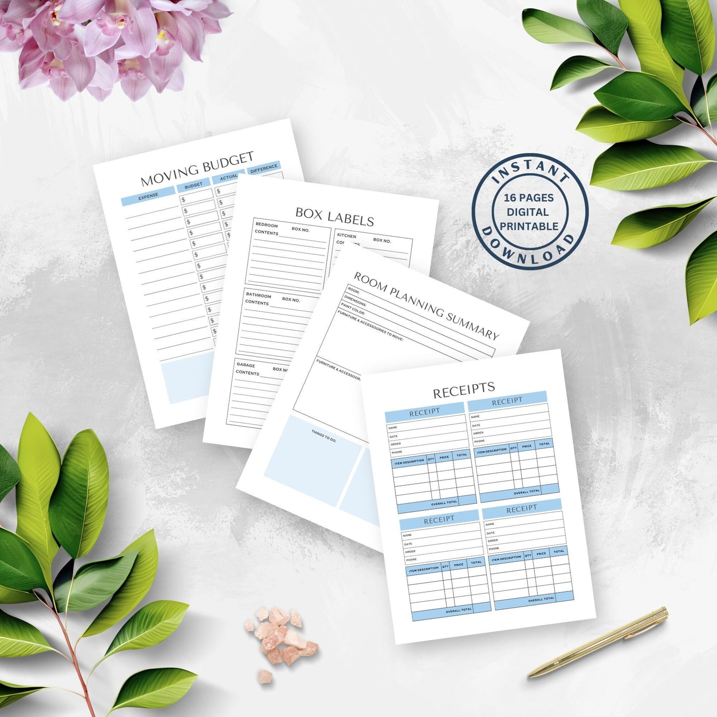 Moving Checklist, Moving Planner, Moving Template, Moving Guide, Digital Moving Checklist, Printable Moving Checklist, Moving Binder, Shift
