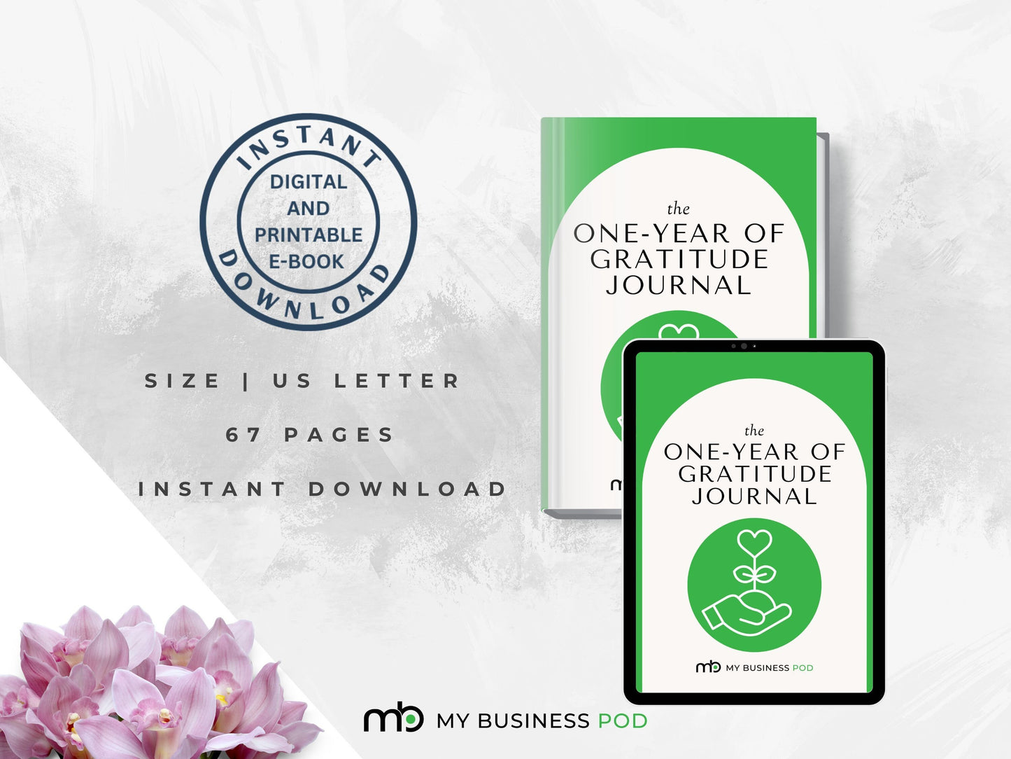 Gratitude Journal, Daily Gratitude Journal, Gratitude Journal Digital, Gratitude Journal Printable, Self Improvement, Mindset, Appreciation