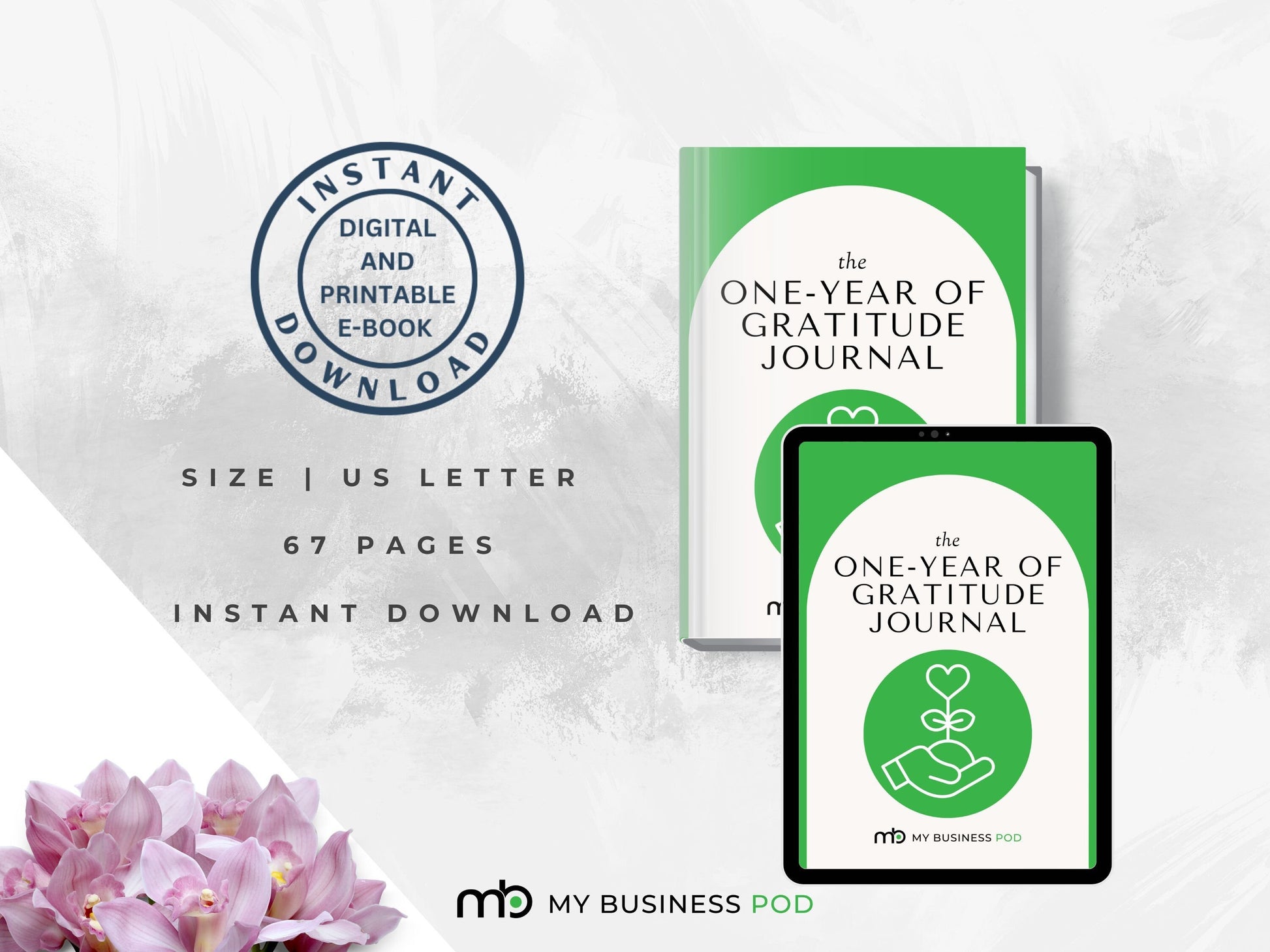 Gratitude Journal, Daily Gratitude Journal, Gratitude Journal Digital, Gratitude Journal Printable, Self Improvement, Mindset, Appreciation