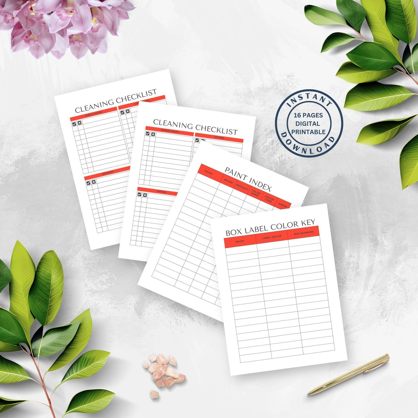 Moving Checklist, Moving Planner, Moving Template, Moving Guide, Digital Moving Checklist, Printable Moving Checklist, To-do checklist, Move