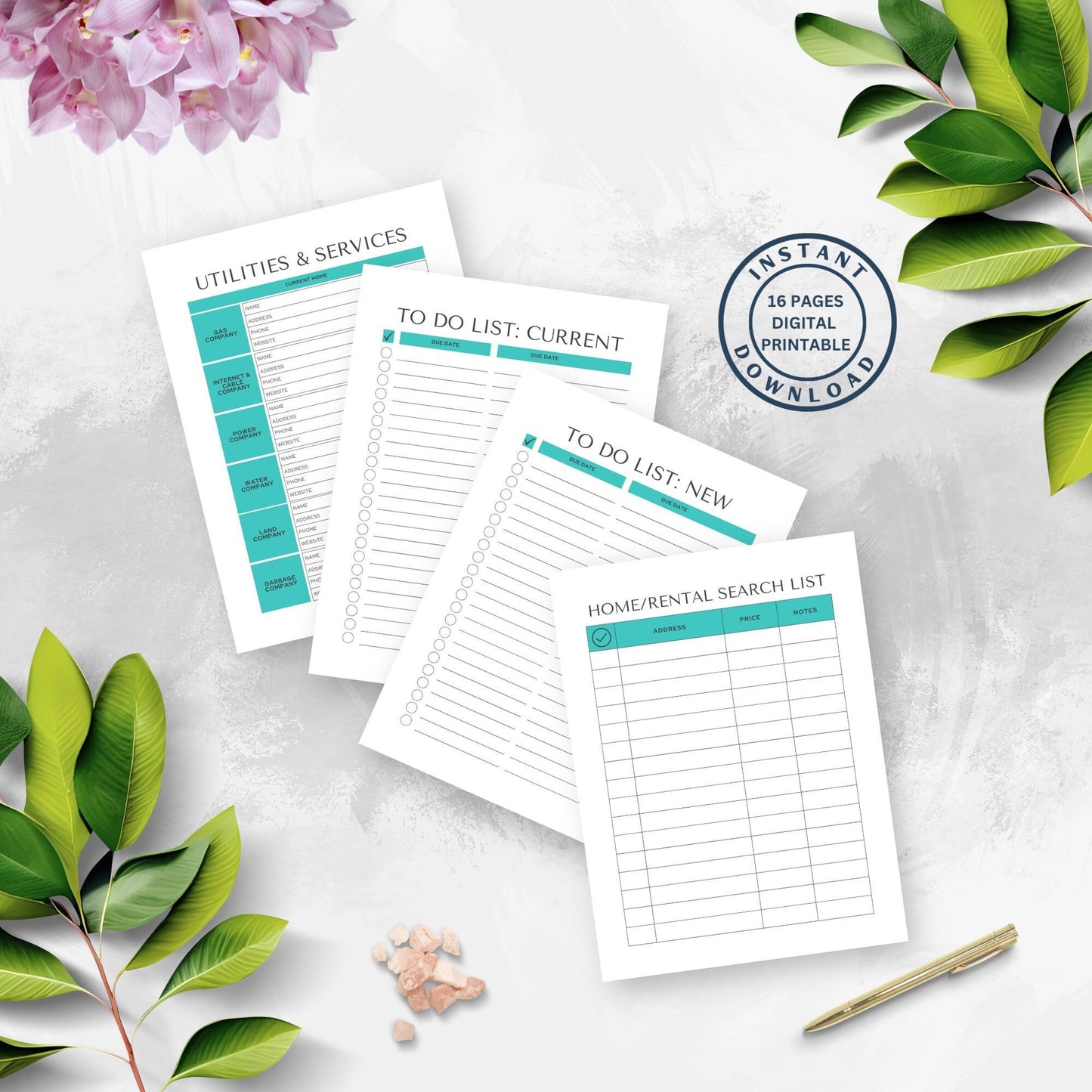 Moving Checklist, Moving Planner, Moving Template, Moving Guide, Digital Moving Checklist, Printable Moving Checklist, Relocation planner
