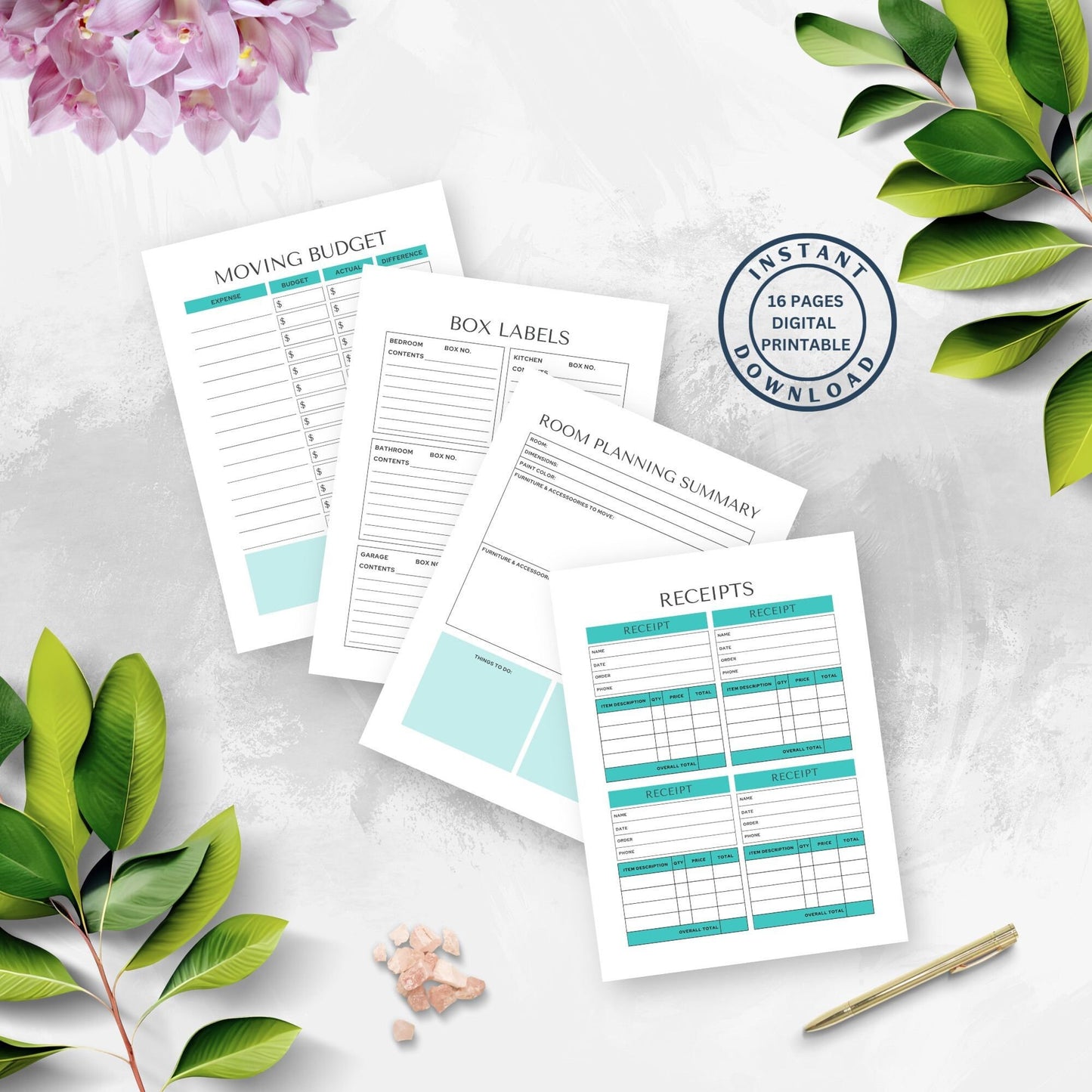 Moving Checklist, Moving Planner, Moving Template, Moving Guide, Digital Moving Checklist, Printable Moving Checklist, Relocation planner