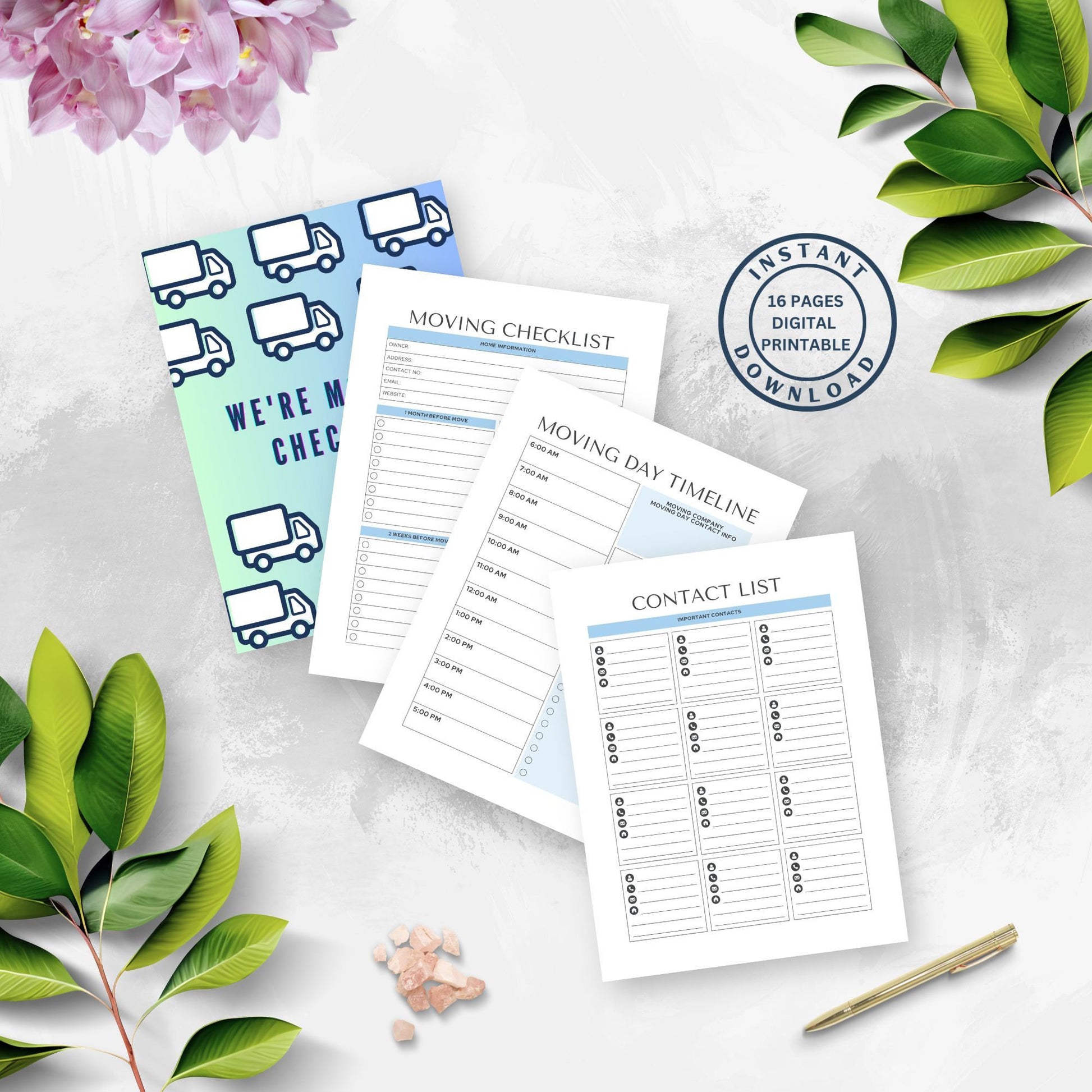 Moving Checklist, Moving Planner, Moving Template, Moving Guide, Digital Moving Checklist, Printable Moving Checklist, Moving Binder, Shift