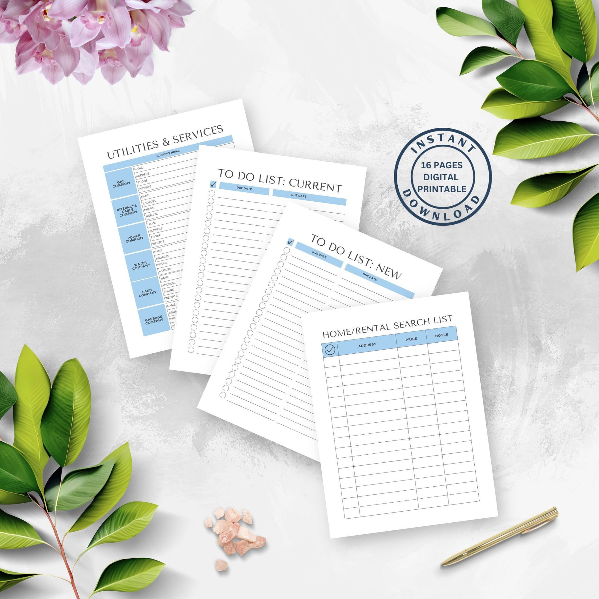 Moving Checklist, Moving Planner, Moving Template, Moving Guide, Digital Moving Checklist, Printable Moving Checklist, Moving Binder, Shift