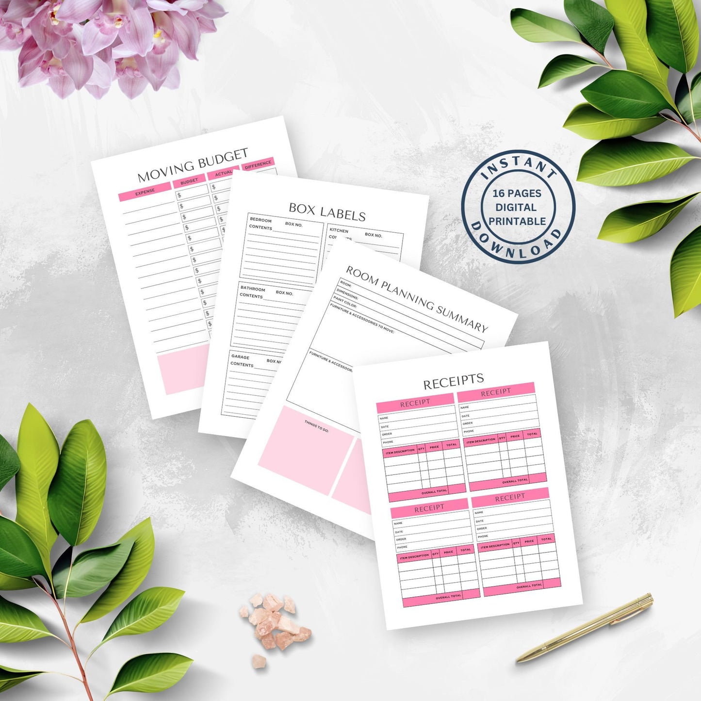 Moving Checklist, Moving Planner, Moving Template, Moving Guide, Digital Moving Checklist, Printable Moving Checklist, To-do list, Relocate