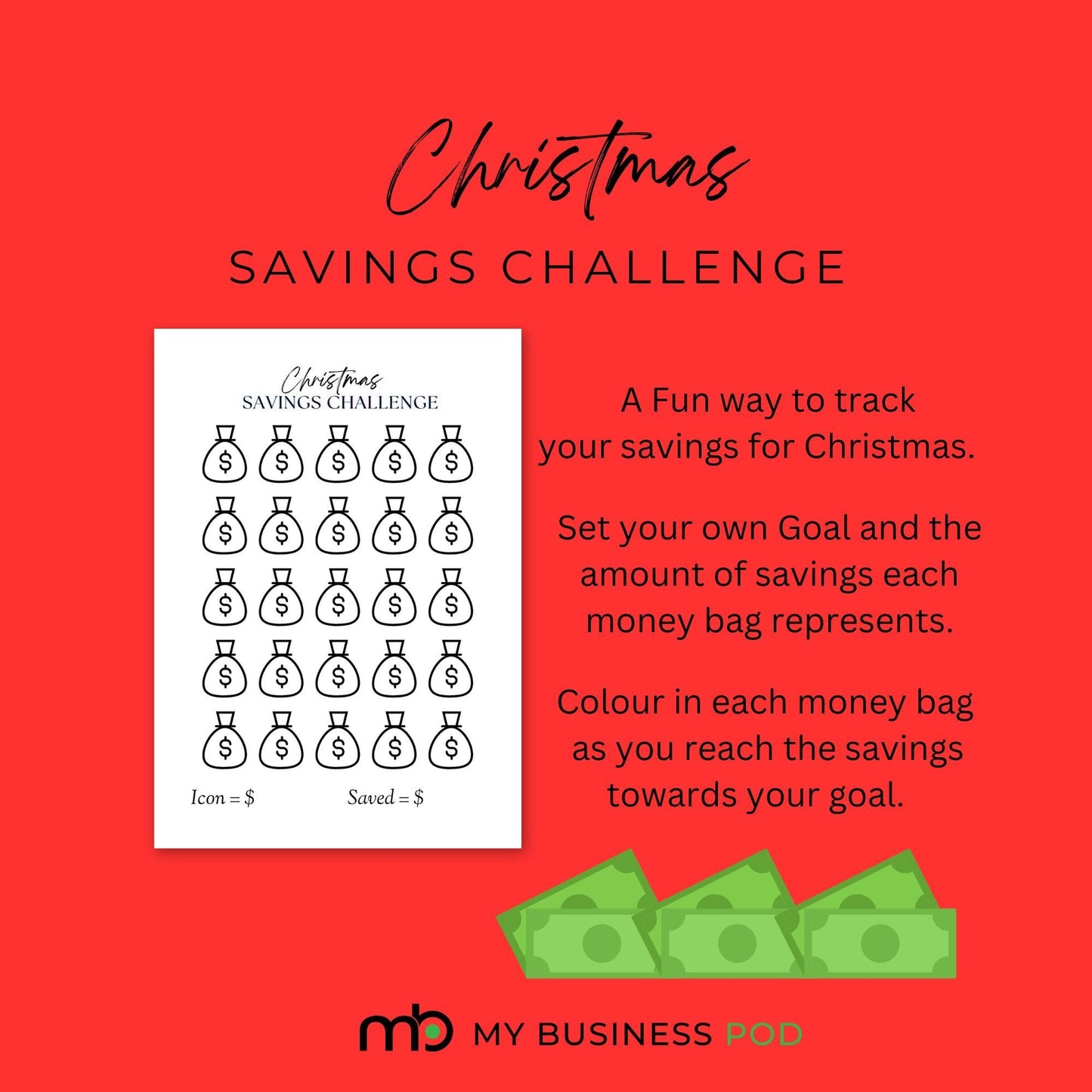 Savings Tracker, Christmas Savings Tracker, Xmas Savings, Christmas Savings Challenge, Save for Christmas, Christmas funds, Xmas Holidays