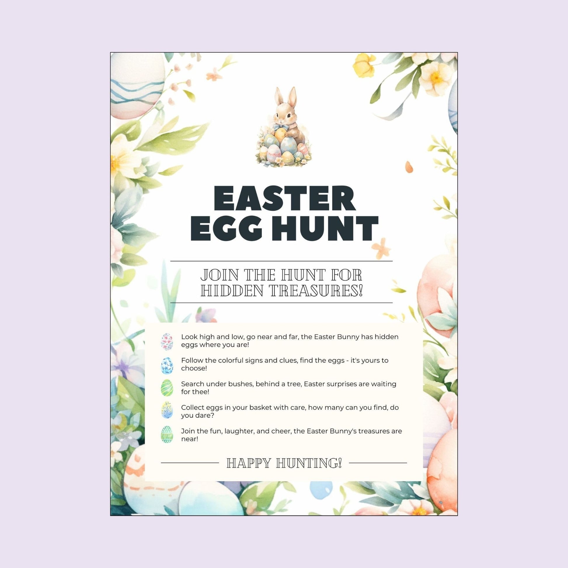 Easter Egg Hunt Sign, Easter Yard sign, Printable Easter Sign, Easter Bunny Sign, Easter games, Easter Treasure hunt, Kids easter activities