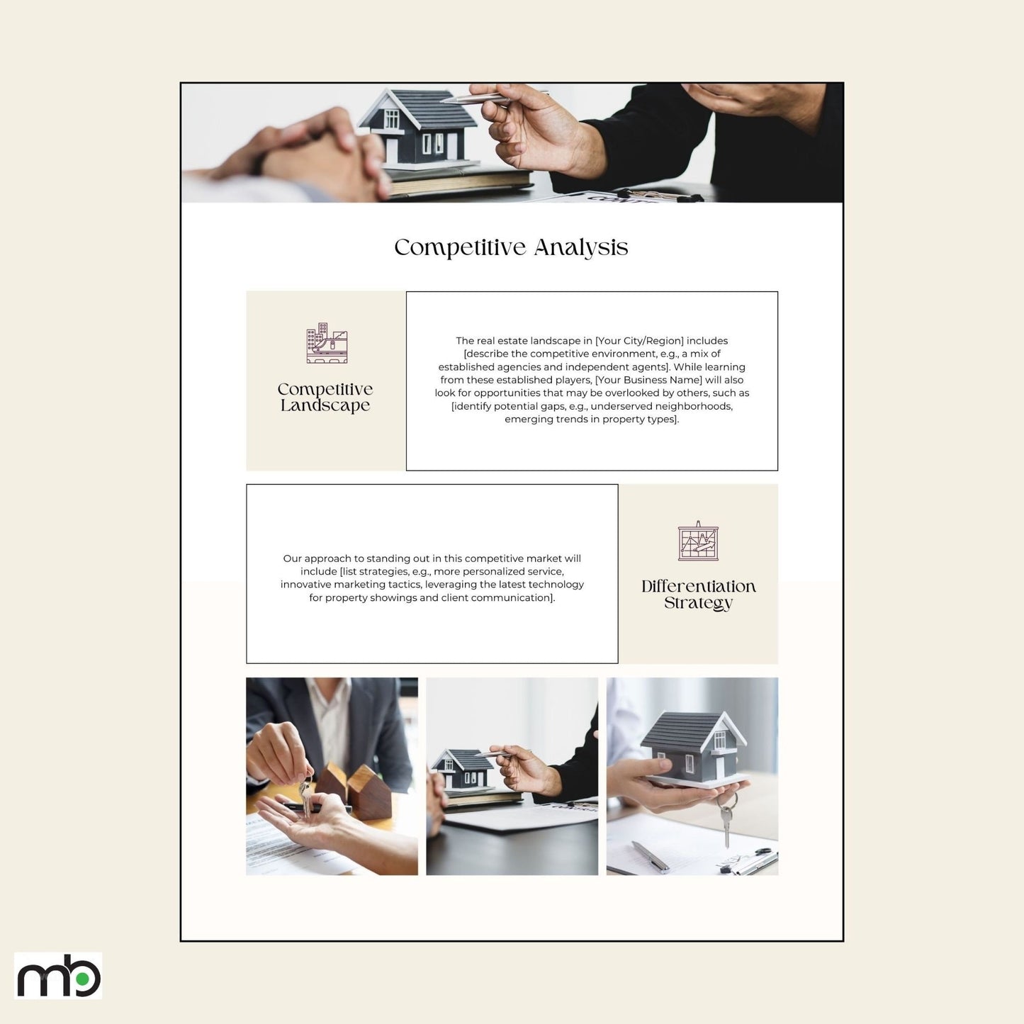 Real Estate Business Plan, Realtor Business Plan, Realtor Planner, Business Planner, Business Plan Template, Real Estate Agent, Realtor, Biz
