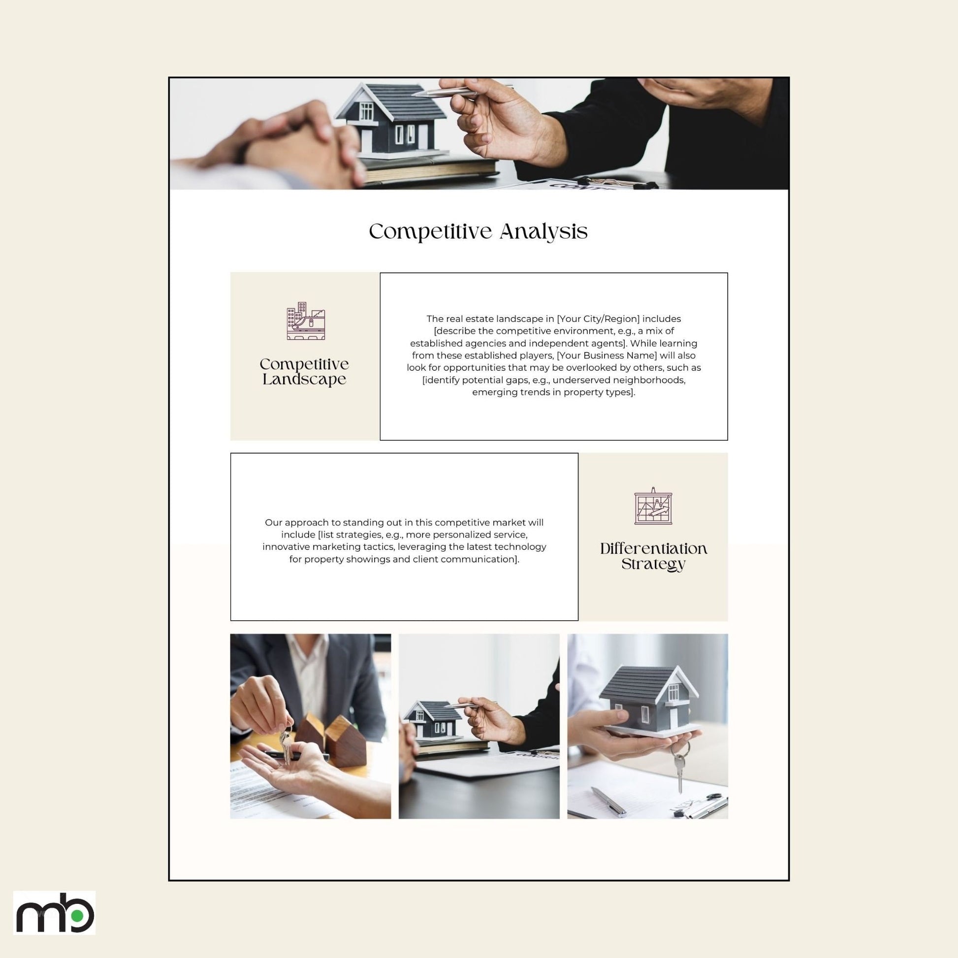 Real Estate Business Plan, Realtor Business Plan, Realtor Planner, Business Planner, Business Plan Template, Real Estate Agent, Realtor, Biz