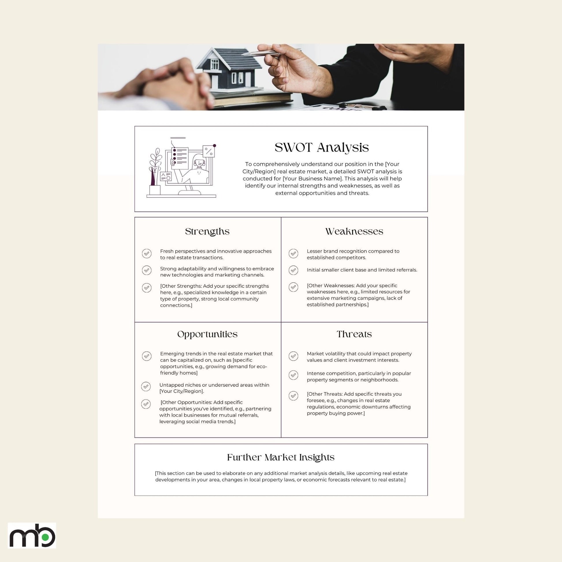 Real Estate Business Plan, Realtor Business Plan, Realtor Planner, Business Planner, Business Plan Template, Real Estate Agent, Realtor, Biz
