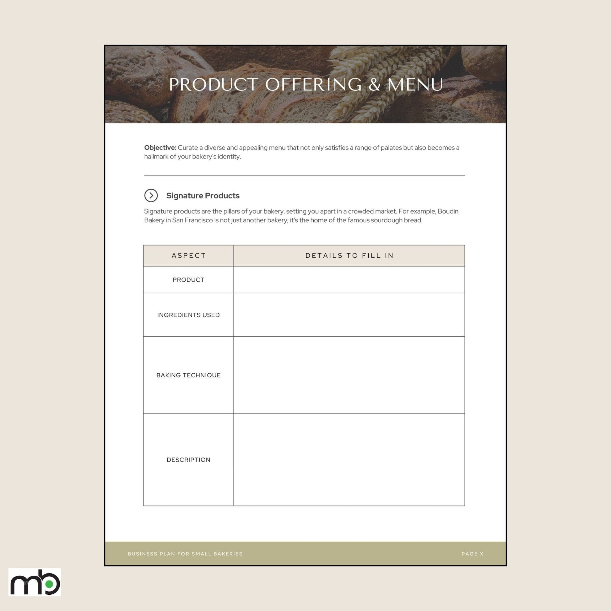Business Plan for Small Bakeries, Bakery Business Plan, Business Plan, Bakery Goods Business Plan, Canva Business Plan Template, Bakery
