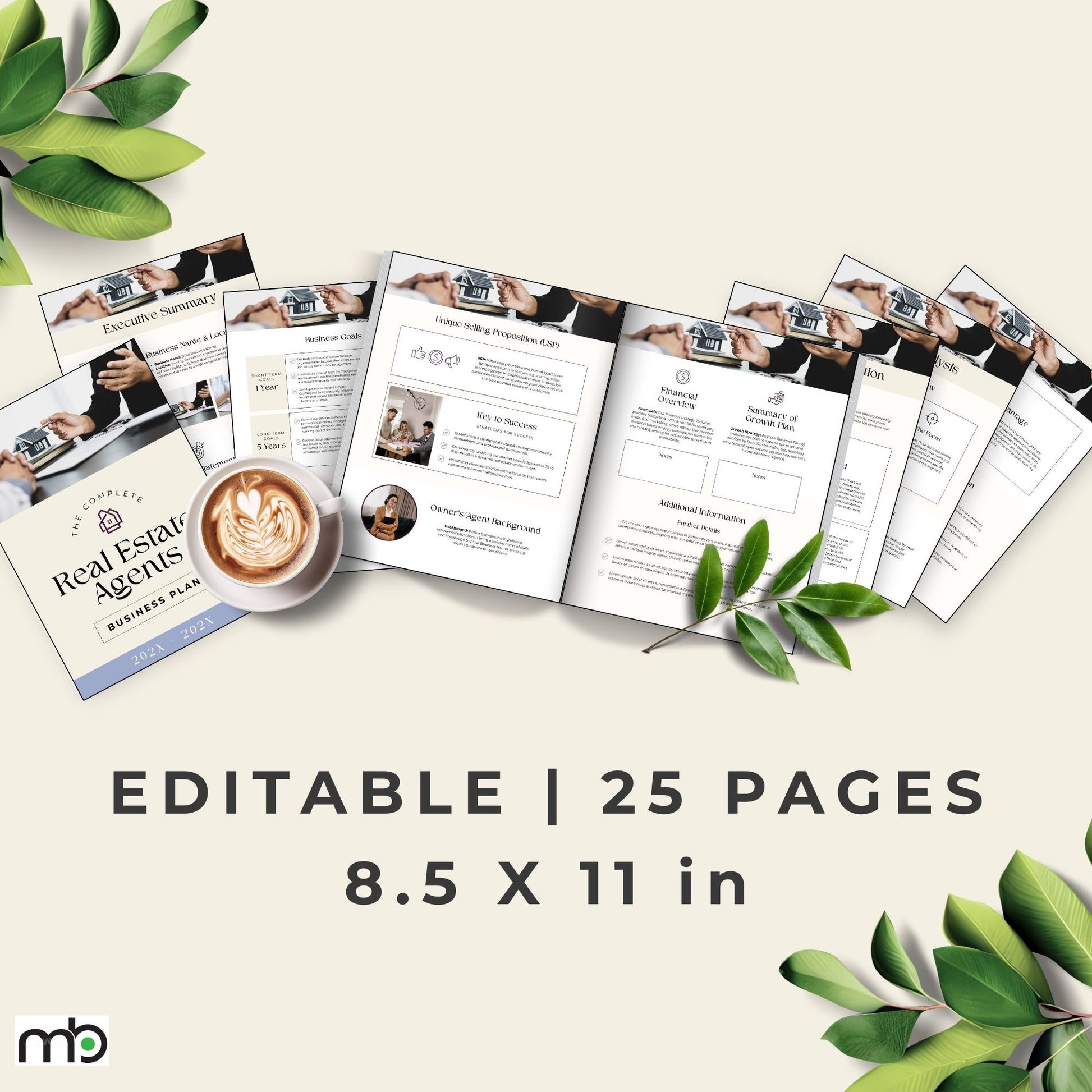 Real Estate Business Plan, Realtor Business Plan, Realtor Planner, Business Planner, Business Plan Template, Real Estate Agent, Realtor, Biz